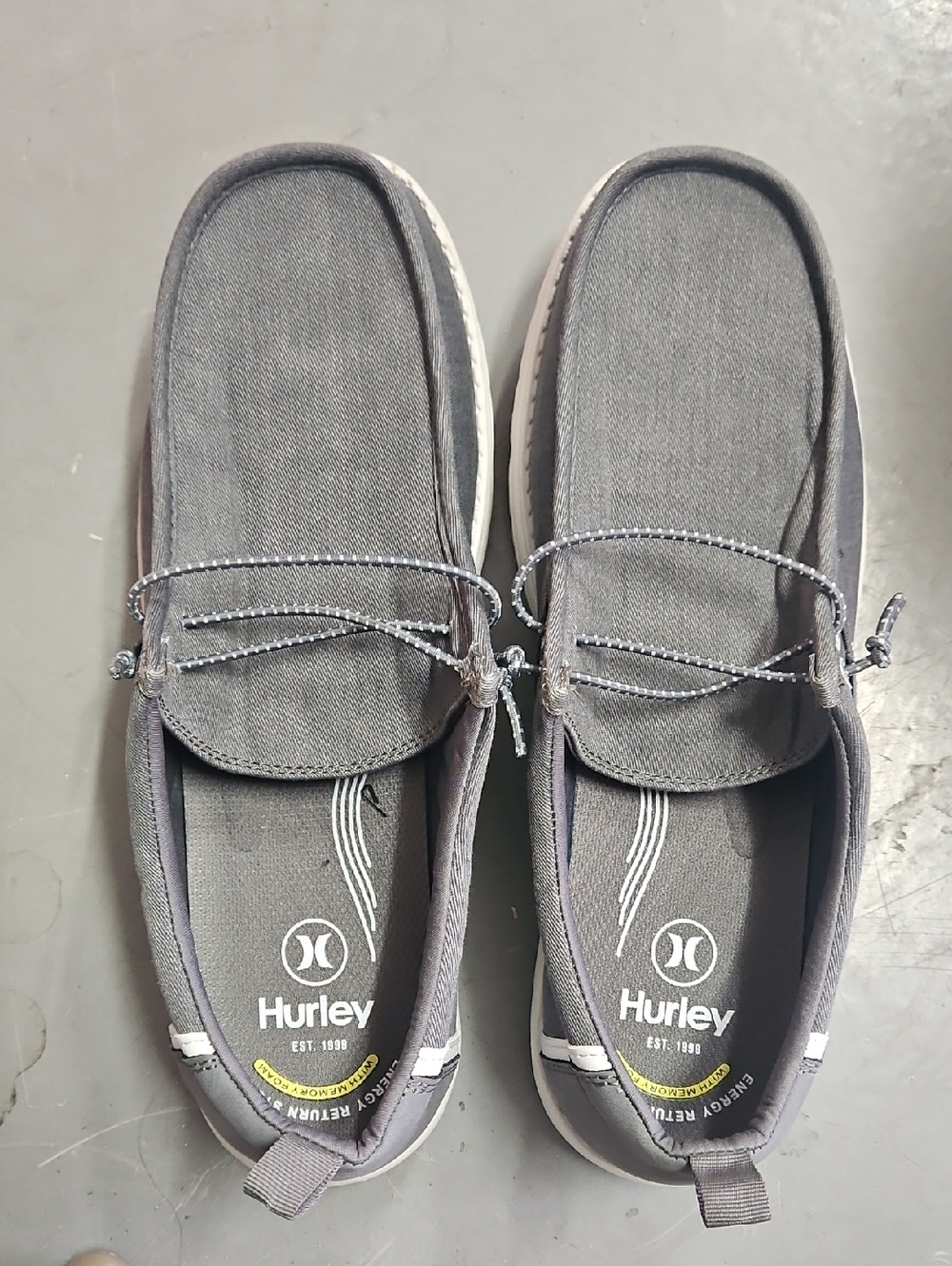 Hurley Men's Gray Canvas Boat Shoes